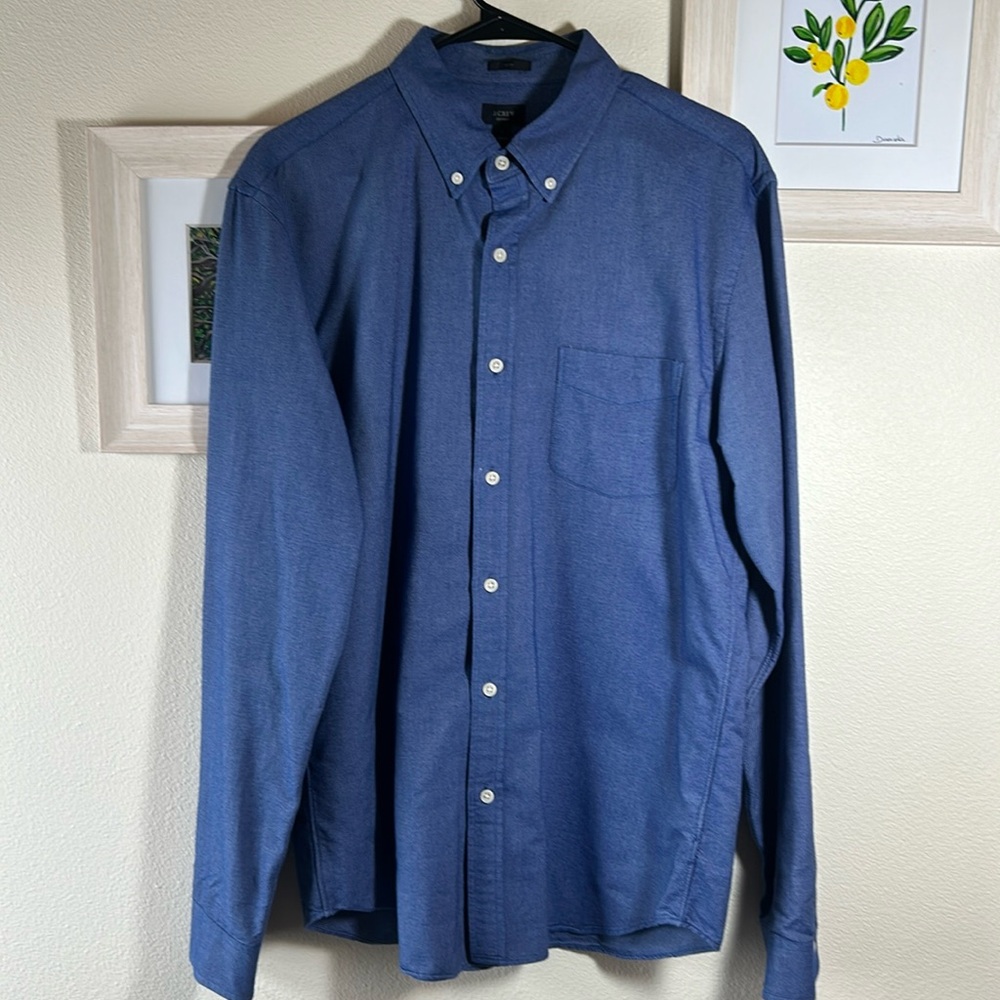 JCrew Slim Oxfords Chambray Blue